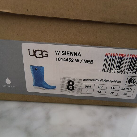 UGG Sienna Women's Neon Blue Waterproof Fleece-Lined Rain/Mud/Snow Boots - 8 M - Picture 8 of 8